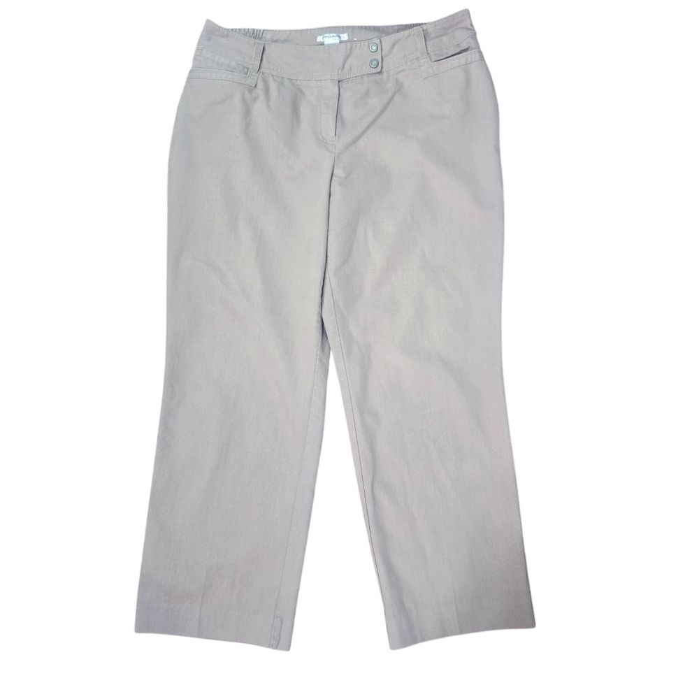 Dressbarn Straight Leg Pants Women 16 Taupe Professional Career‎ Office Casual